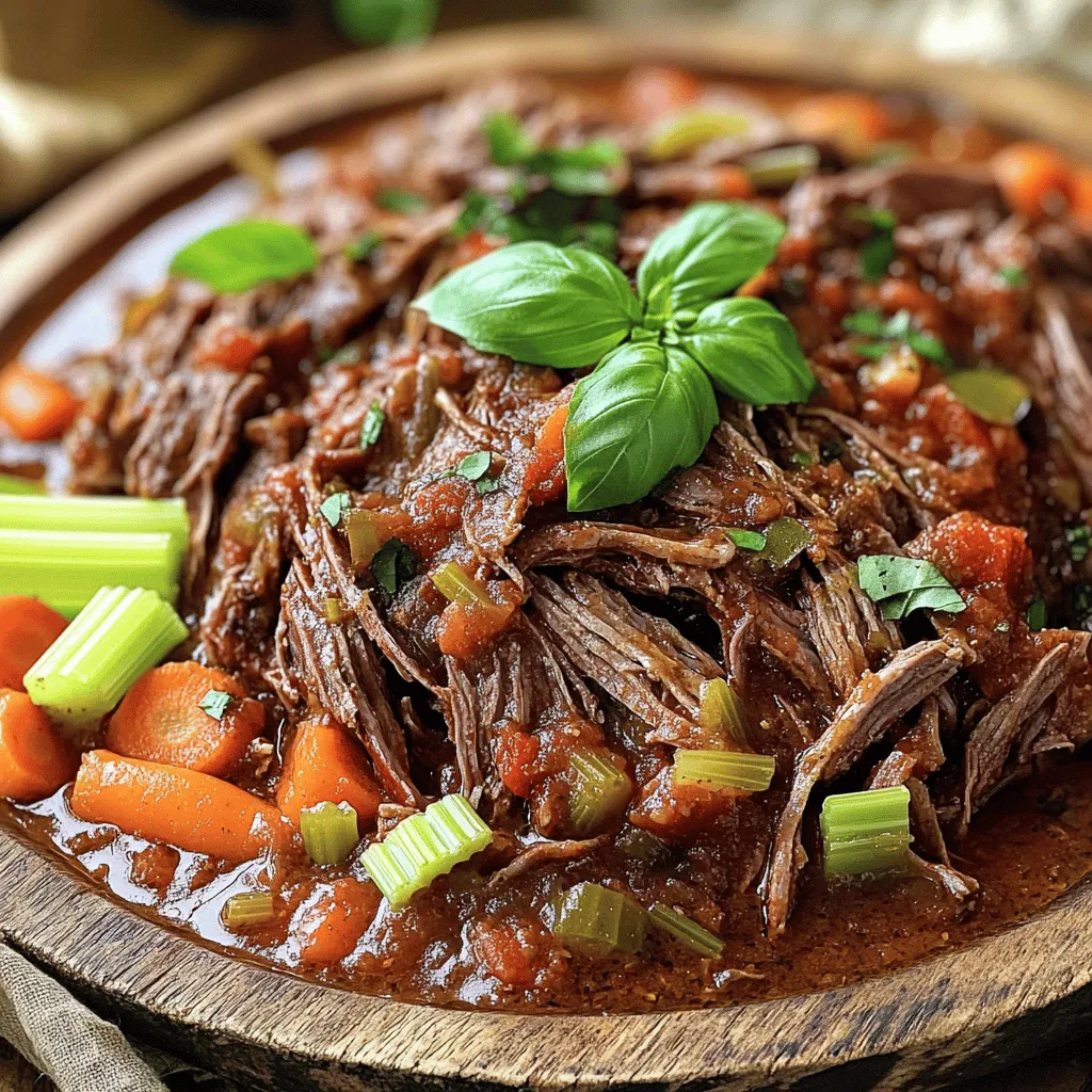 To make a great Italian pot roast, you need several key ingredients. First, choose the right meat. I recommend using a 3-4 pound beef chuck roast. This cut is perfect for slow cooking. It becomes tender and flavorful over time.