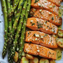 To make sheet pan salmon and asparagus with crispy potatoes, gather these ingredients: