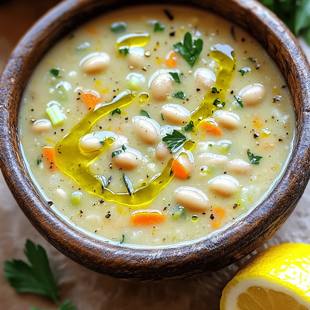 The main ingredients in lemon rosemary white bean soup create a fresh and bright flavor. You need white beans, like cannellini or great northern. These beans are not just tasty; they are also full of protein and fiber. This makes them a great choice for a healthy soup option.