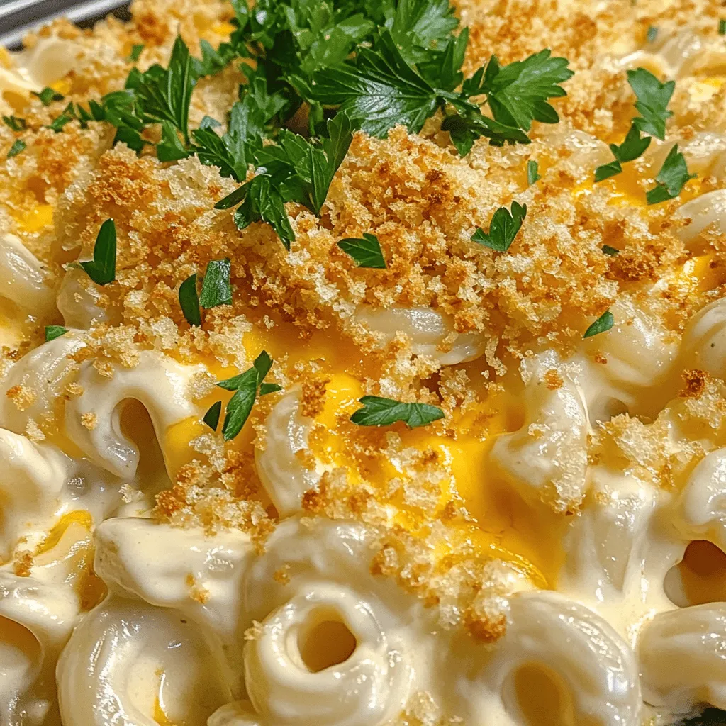 To make creamy baked mac and cheese, you need simple yet key ingredients. Start with 8 oz of elbow macaroni. This shape holds the cheese sauce well. Next, use 2 tablespoons of unsalted butter and 2 tablespoons of all-purpose flour for a roux. This roux will help thicken your cheese sauce.