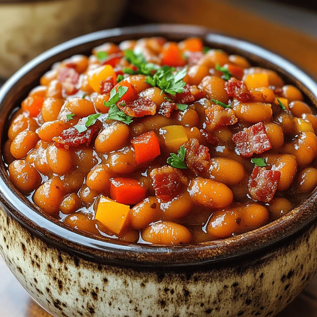 To make the best baked beans, start with the right beans. I recommend using navy beans or pinto beans. Both offer a creamy texture when cooked. You can also use canned beans for a quicker option. Just drain and rinse them before use.