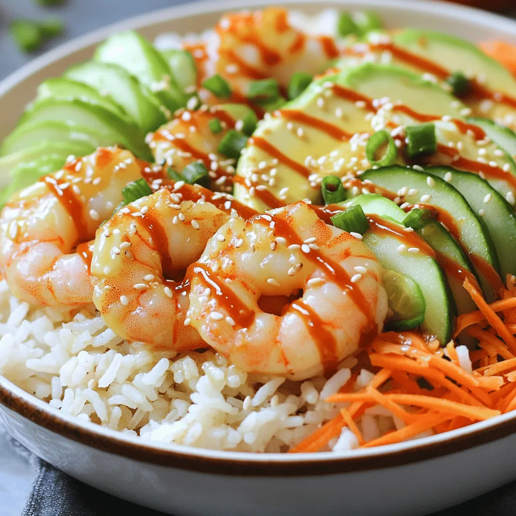 Delicious shrimp rice bowls with spicy mayo are a fun and tasty meal. They mix fresh shrimp, rice, and colorful veggies. Topped with spicy mayo, they delight the senses. This dish is not just quick but also very simple to make.