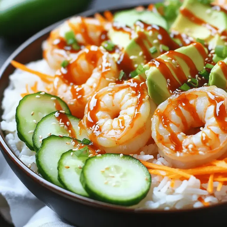 Delicious shrimp rice bowls with spicy mayo are a fun and tasty meal. They mix fresh shrimp, rice, and colorful veggies. Topped with spicy mayo, they delight the senses. This dish is not just quick but also very simple to make.