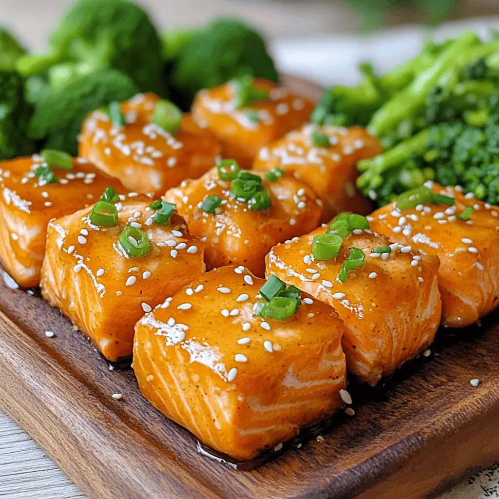 Honey butter garlic glazed salmon bites are small, tasty pieces of fish. They are perfect for sharing or snacking. This dish combines sweet honey, rich butter, and savory garlic. The glaze adds a wonderful shine and flavor to the salmon. You can enjoy these bites as an appetizer or a main dish.