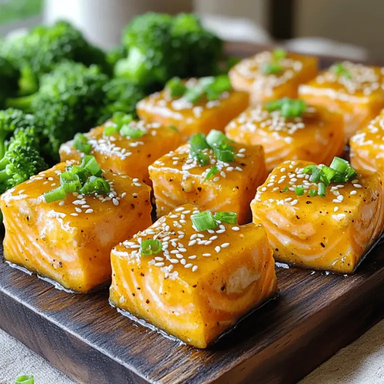 Honey butter garlic glazed salmon bites are small, tasty pieces of fish. They are perfect for sharing or snacking. This dish combines sweet honey, rich butter, and savory garlic. The glaze adds a wonderful shine and flavor to the salmon. You can enjoy these bites as an appetizer or a main dish.