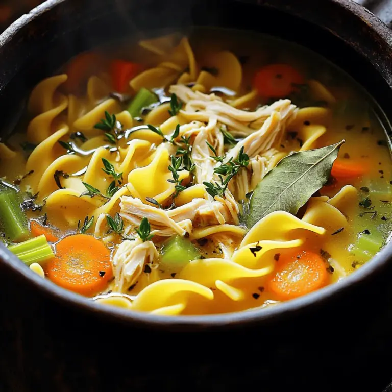 Chicken noodle soup is a warm hug in a bowl. To make this tasty dish, you need a few key ingredients. First, the base is homemade chicken broth for soup. This broth gives your soup rich flavor. If you want to save time, store-bought broth works too.