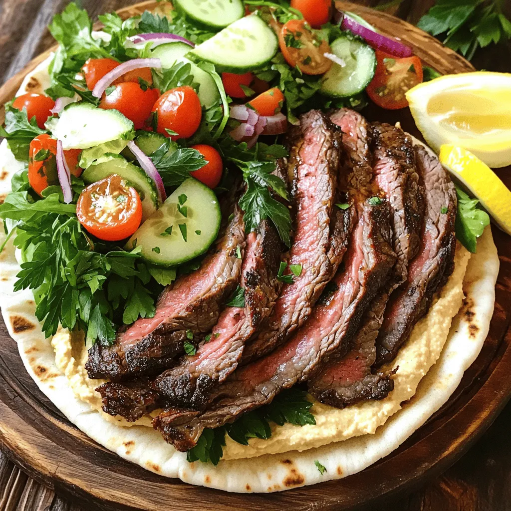 The beef shawarma supreme sandwich needs a few key ingredients. First, you will use 1 lb of beef flank steak. This cut is tender and has great flavor. You can also use other cuts like sirloin or ribeye.