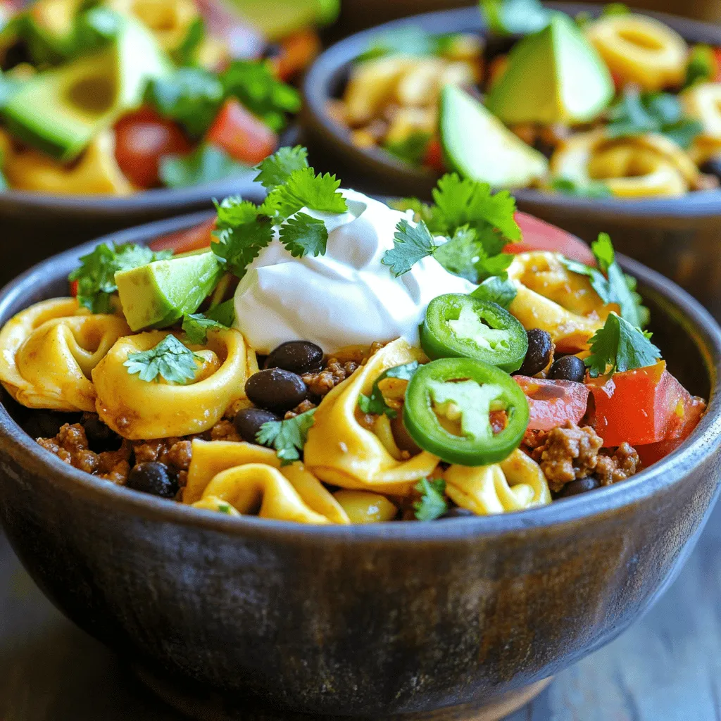 The taco tortellini recipe is simple yet packed with flavors. The main star is cheese tortellini. You can use fresh or frozen tortellini. Both options work great. They bring a nice texture to the dish.