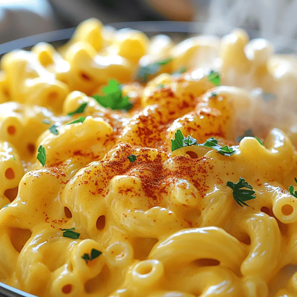 To make the best Instant Pot Mac and Cheese, you need a few key ingredients. First, choose 2 cups of elbow macaroni. This pasta shape holds the creamy sauce well. Next, use 4 cups of chicken or vegetable broth for cooking. It adds great flavor.