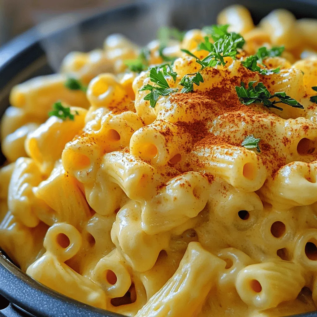 To make the best Instant Pot Mac and Cheese, you need a few key ingredients. First, choose 2 cups of elbow macaroni. This pasta shape holds the creamy sauce well. Next, use 4 cups of chicken or vegetable broth for cooking. It adds great flavor.