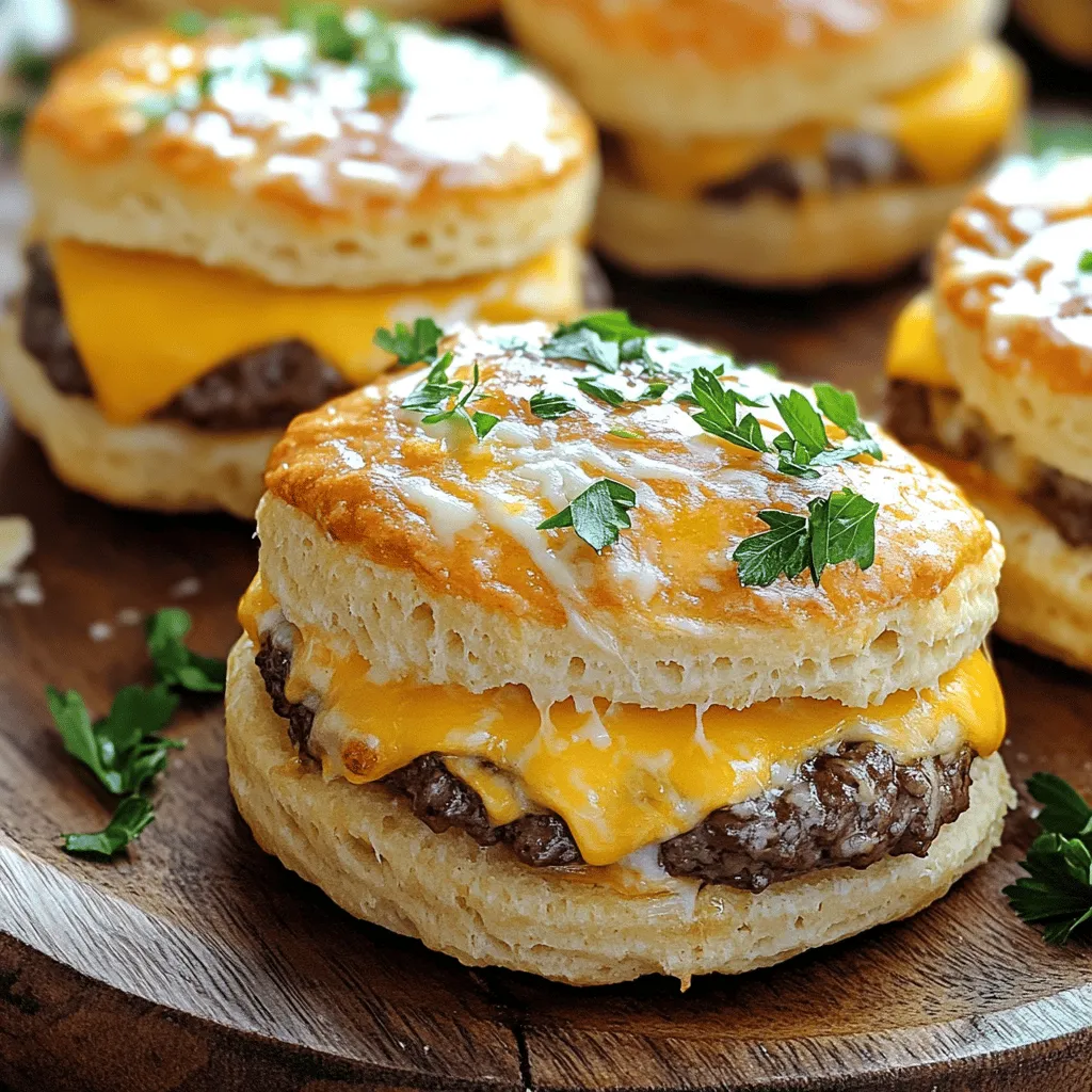 To make garlic parmesan cheeseburger bombs, gather these key items: