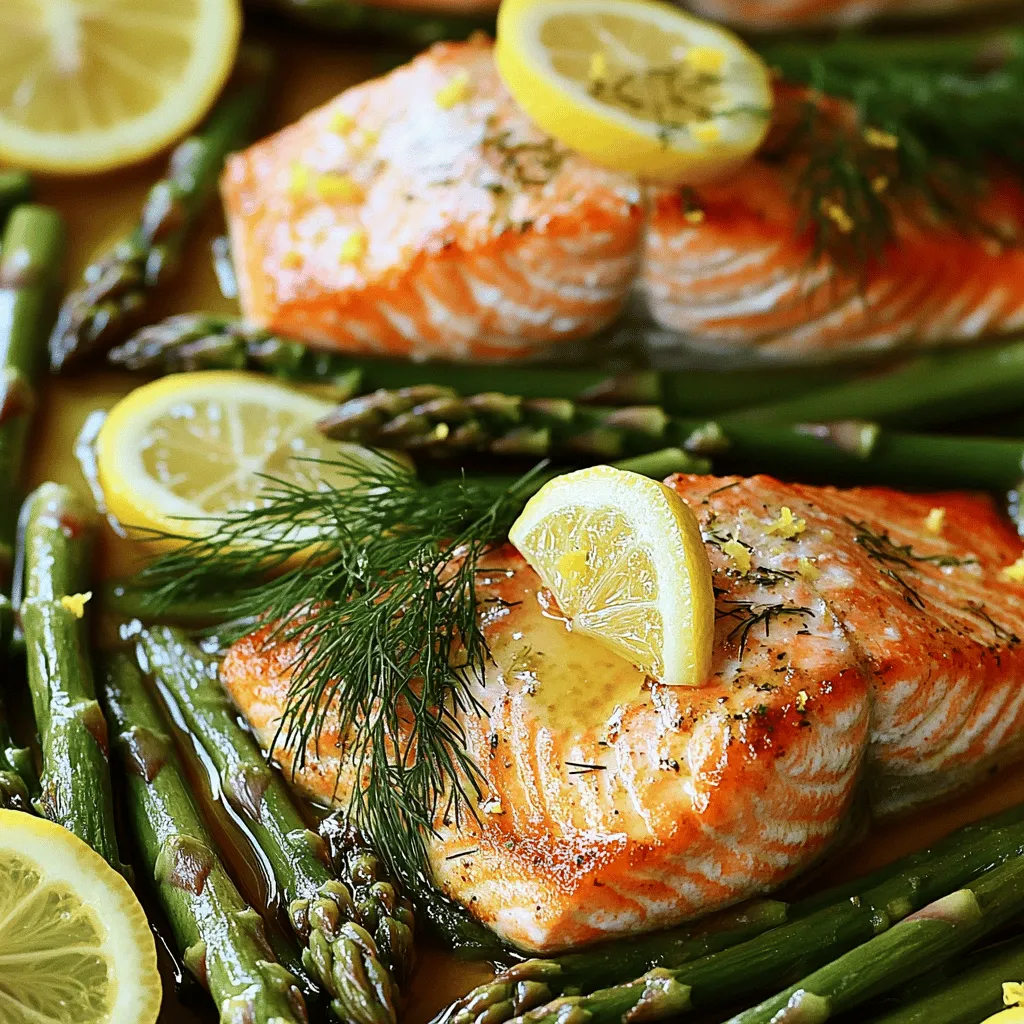 The key to a great baked salmon recipe lies in fresh, simple ingredients. For this dish, you will need two salmon fillets and one bunch of asparagus. These form the heart of your meal.