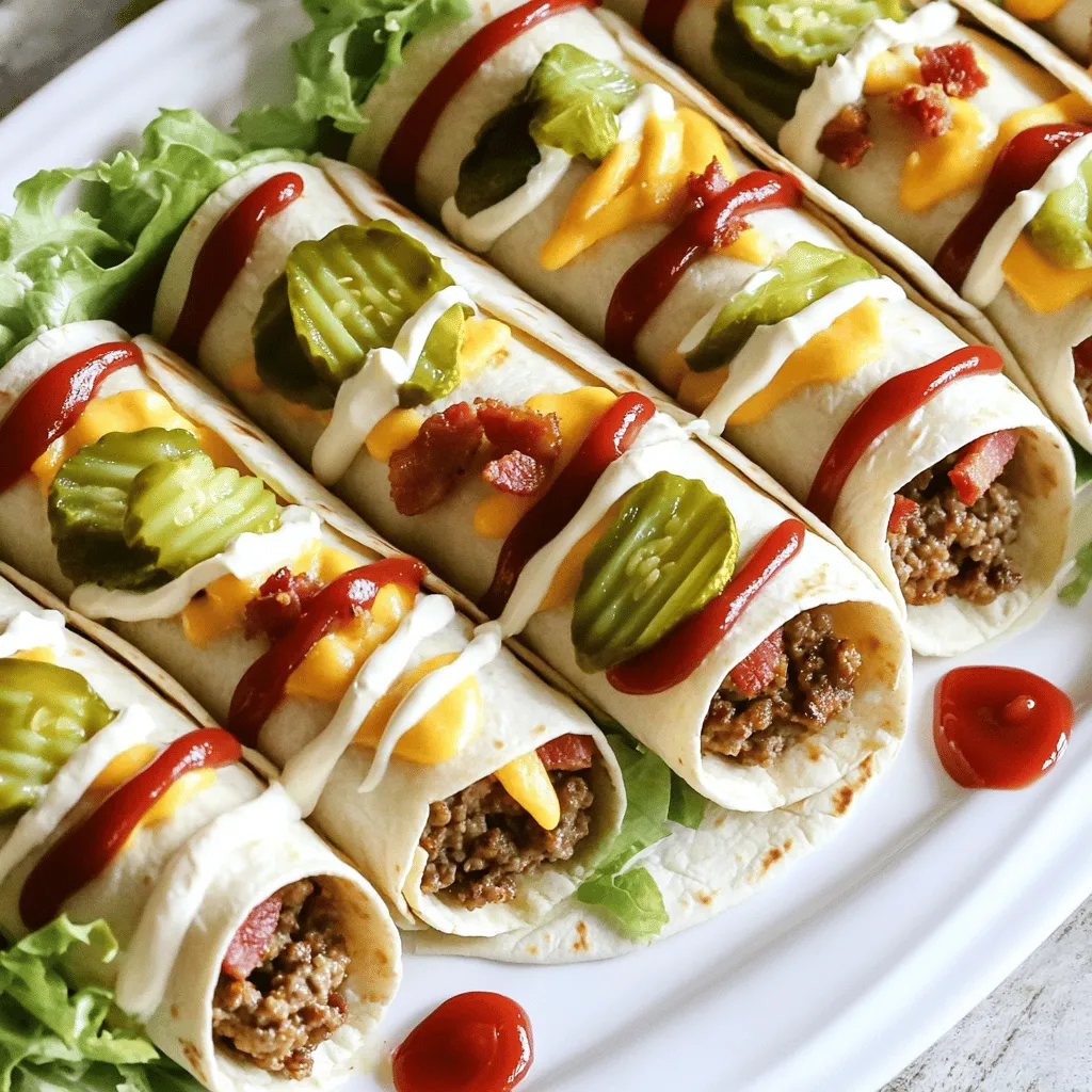 Ultimate bacon cheeseburger tortilla roll-ups are a fun twist on a classic dish. They combine all the favorite flavors of a bacon cheeseburger into a portable snack. Instead of a bun, you use flour tortillas. This makes them great for parties and easy to eat.