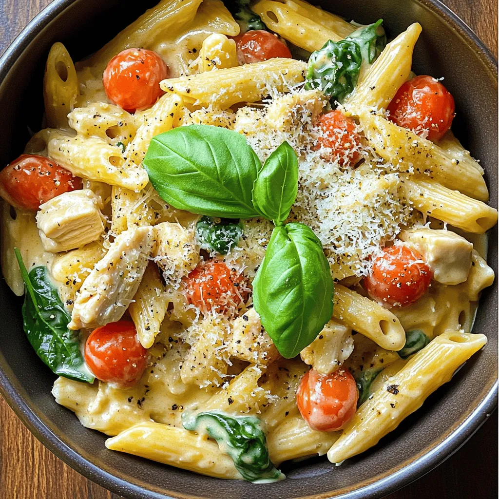 To make a delicious Instant Pot Tuscan chicken pasta, you need some key ingredients. First, you must have chicken breast. I like to use one pound, diced into bite-sized pieces. This gives you a nice protein base.