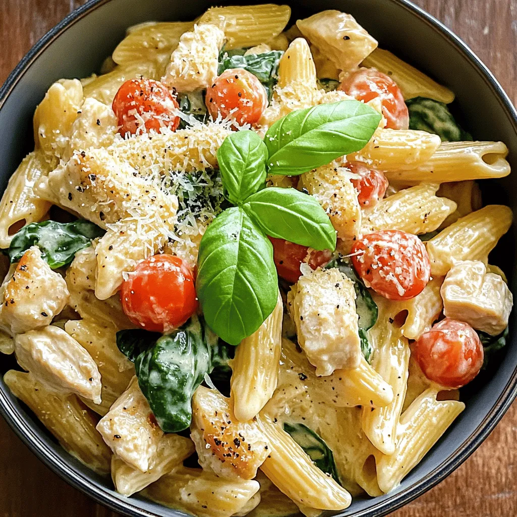 To make a delicious Instant Pot Tuscan chicken pasta, you need some key ingredients. First, you must have chicken breast. I like to use one pound, diced into bite-sized pieces. This gives you a nice protein base.
