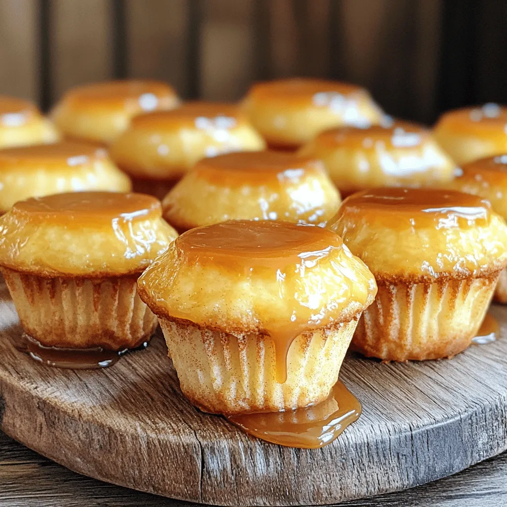 Caramel flan muffins combine the rich taste of flan with the soft texture of muffins. They are a unique dessert that stands out at any gathering. The flavors in these muffins are a delight. You get creamy sweetness from the flan and caramel notes from the topping.