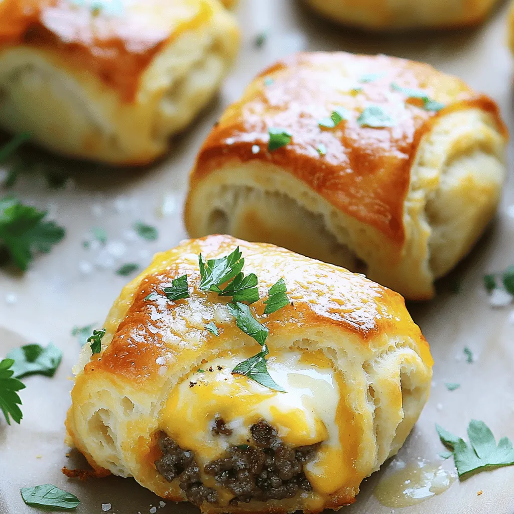 Garlic Parmesan Cheeseburger Bombs are a fun twist on a classic dish. These little treats pack a lot of flavor. You get juicy beef, melty cheese, and a hint of garlic all wrapped in soft biscuit dough. They are a great snack or meal option for anyone.