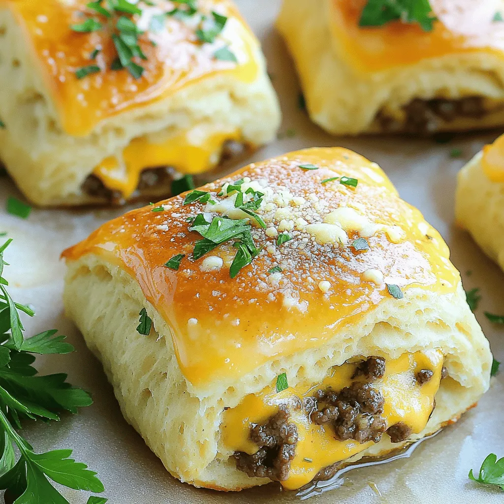 Garlic Parmesan Cheeseburger Bombs are a fun twist on a classic dish. These little treats pack a lot of flavor. You get juicy beef, melty cheese, and a hint of garlic all wrapped in soft biscuit dough. They are a great snack or meal option for anyone.