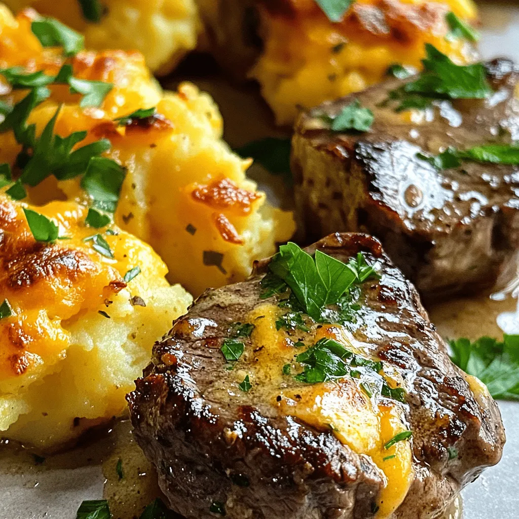 For this amazing dish, you need a few key ingredients. First, the steak bites. I like to use 1 pound of sirloin steak. Cut it into small pieces. This makes them easy to cook and eat. You also need 4 tablespoons of unsalted butter. This will give your steak a rich flavor.