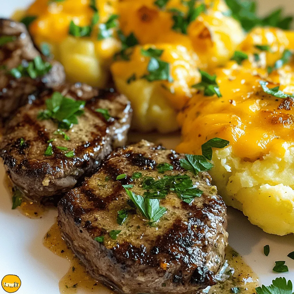 For this amazing dish, you need a few key ingredients. First, the steak bites. I like to use 1 pound of sirloin steak. Cut it into small pieces. This makes them easy to cook and eat. You also need 4 tablespoons of unsalted butter. This will give your steak a rich flavor.