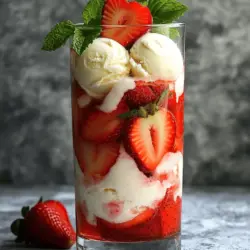 The ingredients for a strawberry patch float are simple and tasty. You need just a few items to make this fun treat. Here’s the list: