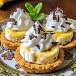 To make mini banana cream pies, you need simple banana cream pie ingredients. Here’s what you will need: