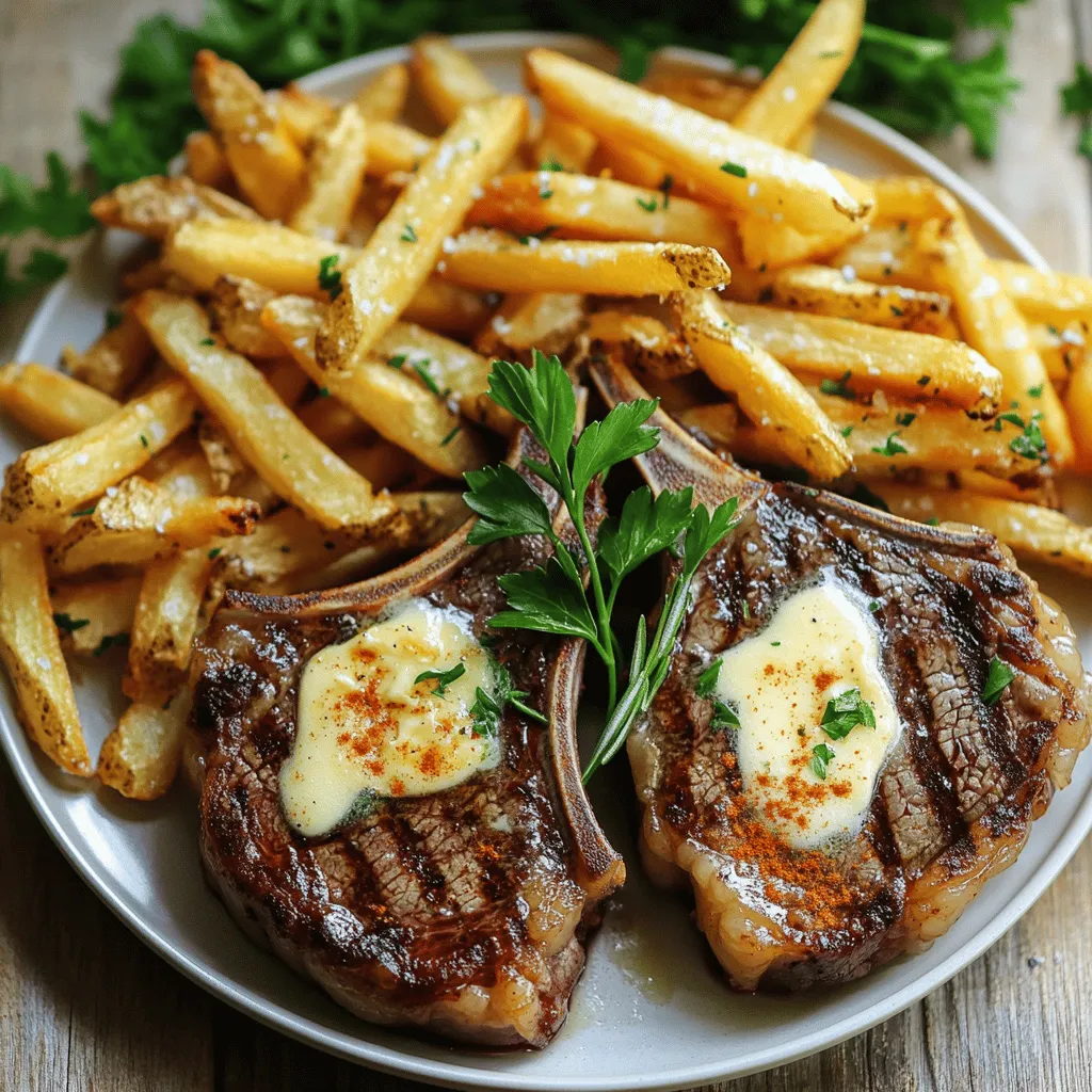 To make a fantastic steak frites recipe, you need just a few key ingredients. The best cuts of beef for steak frites are ribeye or sirloin. These cuts offer great flavor and tenderness. I prefer ribeye because it has a nice marbling that adds juiciness.