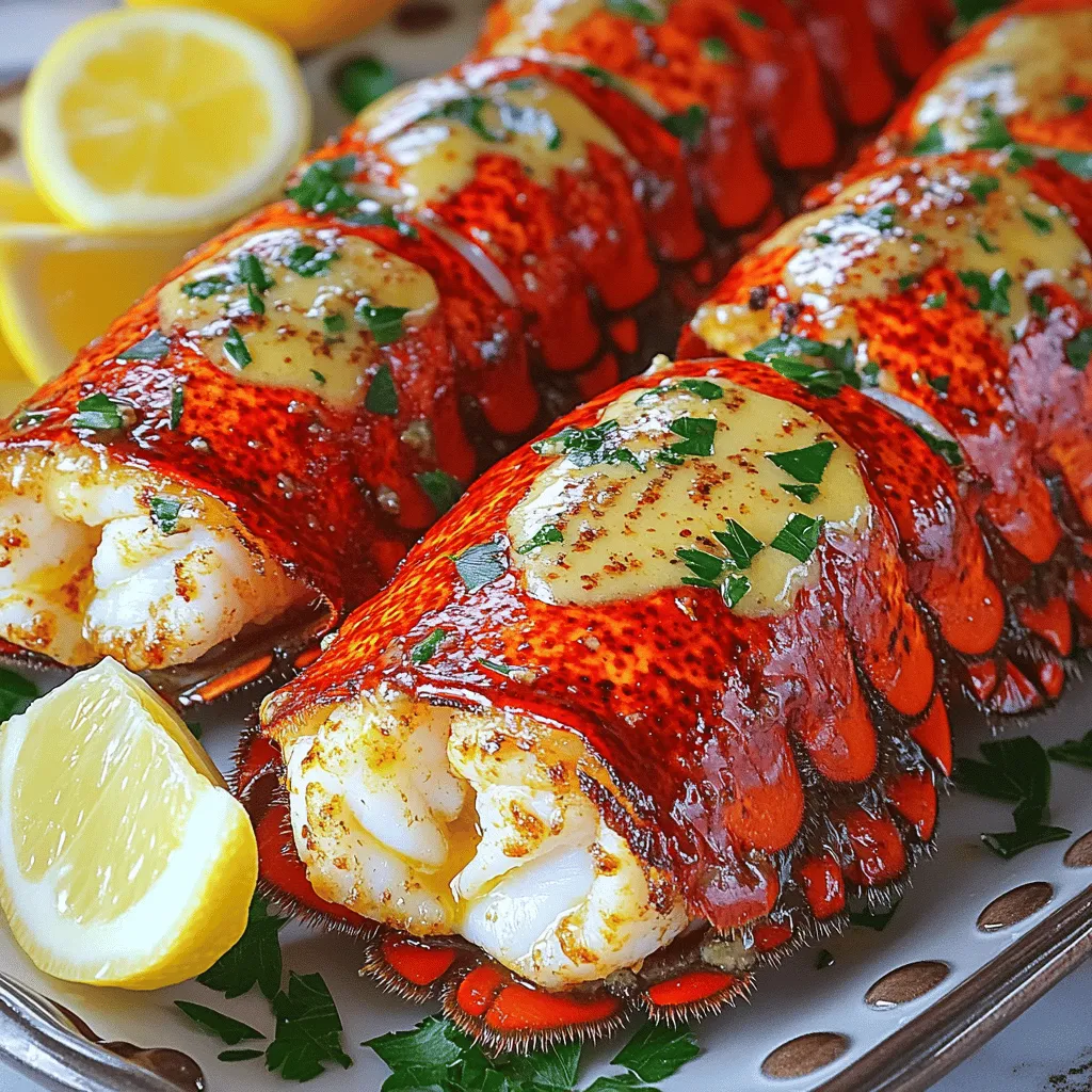 A garlic butter lobster tail recipe needs a few key ingredients. First, you need fresh lobster tails. I often choose two medium-sized tails. Fresh lobster tail vs frozen can change the taste. Fresh tails have a sweet, briny flavor. Frozen tails can still taste great if thawed properly.