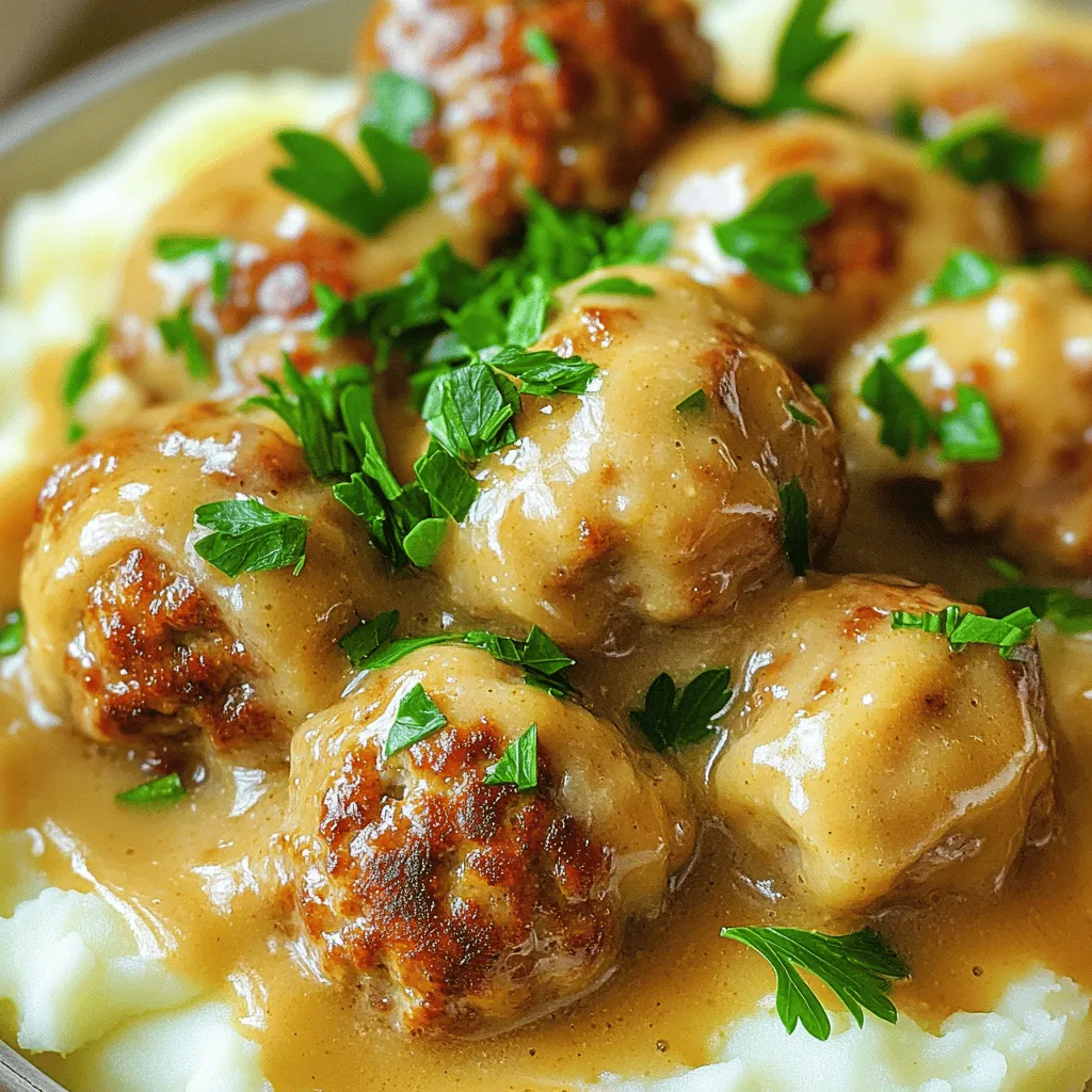 To make easy Swedish meatballs, you need a few key ingredients. First, use 1 pound of ground beef and a half pound of ground pork. This mix gives a nice flavor and texture. Add half a cup of breadcrumbs to bind the meat together. Grated Parmesan cheese adds a rich taste, so use a quarter cup.
