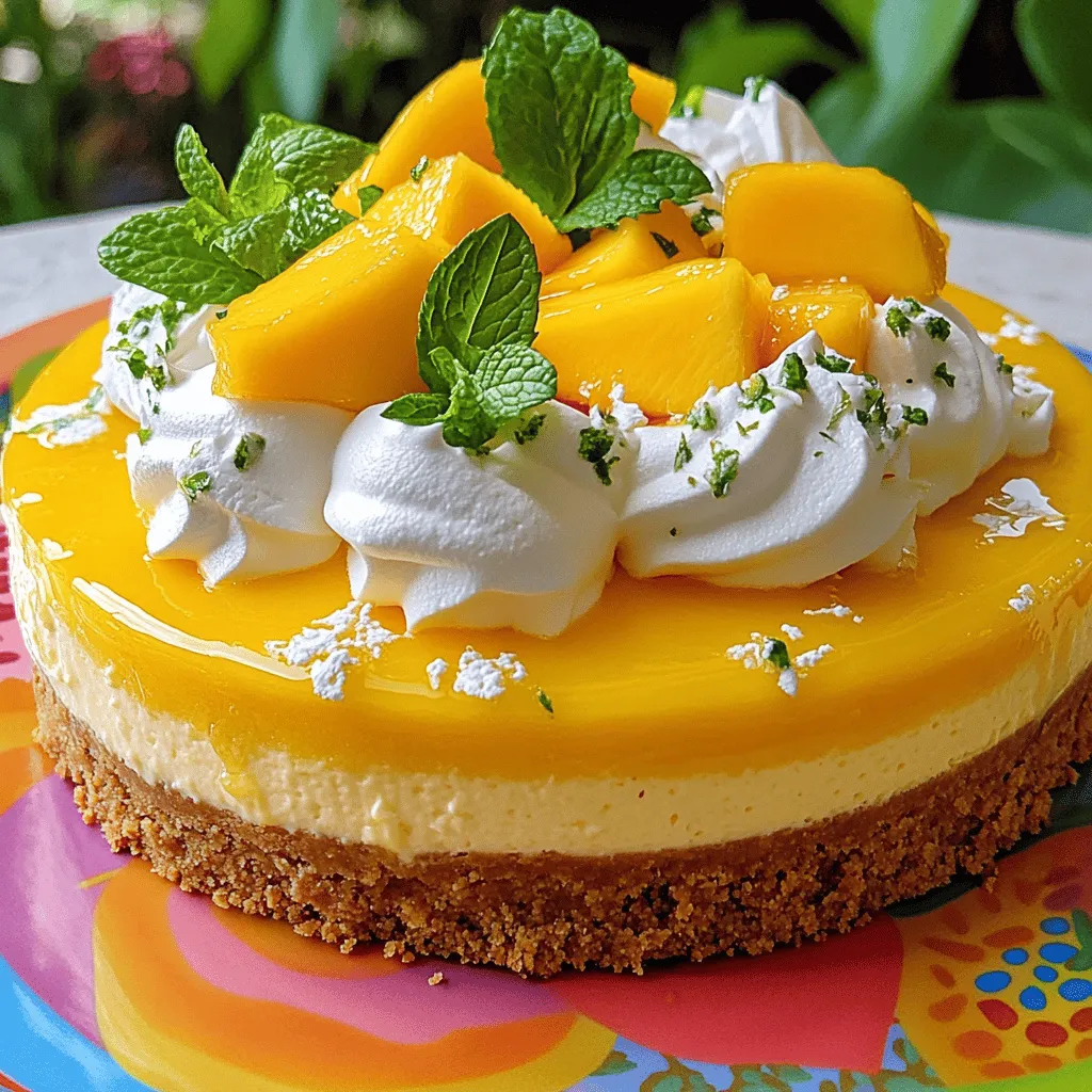 The secret to a delightful tropical mango cheesecake lies in its fresh and vibrant ingredients. Each component plays a vital role in creating a rich and creamy dessert.