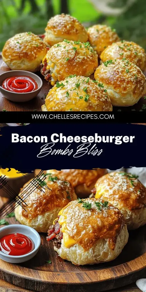 Get ready to indulge in Garlic Parmesan Bacon Cheeseburger Bombs, the ultimate snack for flavor lovers! These delicious bites wrap a juicy cheeseburger filling in soft biscuit dough, creating a mouthwatering experience. Perfect for parties or casual cravings, they can be easily customized to suit your tastes or dietary needs. Click through now to explore the complete recipe and surprise your guests with these delightful snacks!