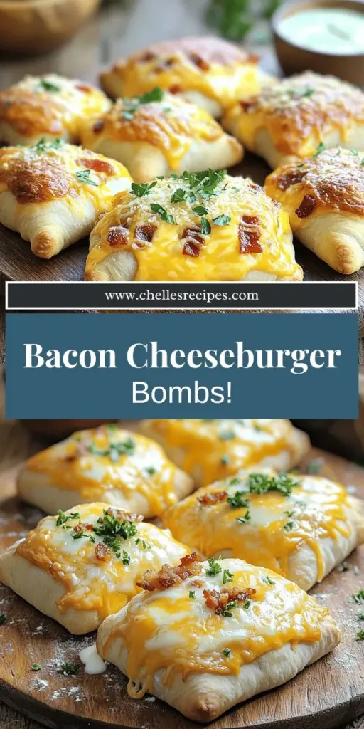 Elevate your snacking experience with these irresistible Garlic Parmesan Bacon Cheeseburger Bombs! Each bite features juicy beef, creamy cheese, and savory bacon wrapped in golden, crispy dough, making them the perfect treat for any occasion. Easy to prepare and endlessly customizable, these delicious bombs are a hit at parties and game nights. Click through to discover the full recipe and bring this tasty delight to your table today!