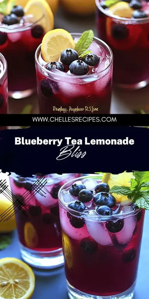 Quench your thirst with a delicious blueberry tea lemonade! This refreshing drink combines the sweet flavor of fresh blueberries with zesty lemon and invigorating tea, making it perfect for hot summer days or any occasion. In our easy-to-follow recipe, you'll learn how to blend these vibrant ingredients for a burst of fruity goodness. Click through for the full recipe and impress your guests with this delightful and healthy beverage!