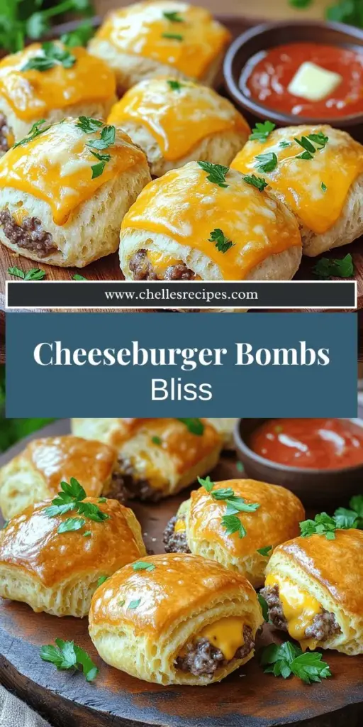 Looking to impress your friends with a savory appetizer? Discover the delightful world of Garlic Parmesan Cheeseburger Bombs! These bite-sized treats combine juicy ground beef, gooey cheese, and zesty garlic for a flavor burst in every mouthful. Perfect for game days or cozy nights in, these easy-to-make bombs will be a hit at any gathering. Check out the full recipe and create these irresistible bites today!