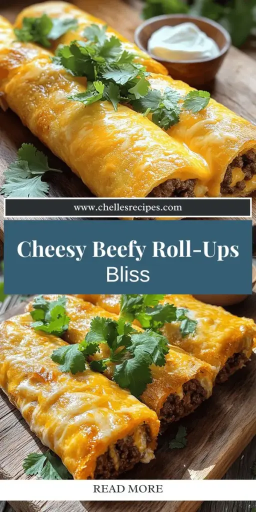 Looking for a quick and delicious dinner? Discover the ultimate Cheesy Beefy Roll-Ups recipe that's easy to make and loved by the whole family! Packed with ground beef, gooey cheddar cheese, and customizable ingredients, these roll-ups are perfect for busy weeknights. From prep to serving tips, everything you need for a tasty meal is included. Click through for the full recipe and make your dinner time special with these flavorful roll-ups!