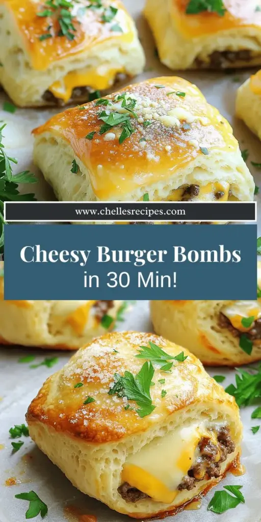 Get ready to tantalize your taste buds with Easy Garlic Parmesan Cheeseburger Bombs! In just 30 minutes, you can create these warm, cheesy delights that perfectly combine the flavors of a classic cheeseburger. Ideal for family meals or fun gatherings, everyone will love their tasty, gooey center. Check out the full recipe and impress your guests or family with this simple, delicious comfort food today. Dive in and satisfy your cravings!