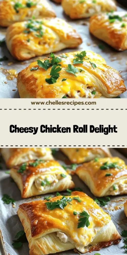 Impress your friends and family with Cheesy Chicken Crescent Rolls, a quick and tasty treat that's perfect for any occasion! This easy recipe combines cooked chicken, cream cheese, and cheddar cheese into delightful rolls that bake up golden brown. In just 25 minutes, you can serve a delicious dish that's sure to be a hit. Ready to try it? Click through for the full recipe and start creating these yummy rolls today!