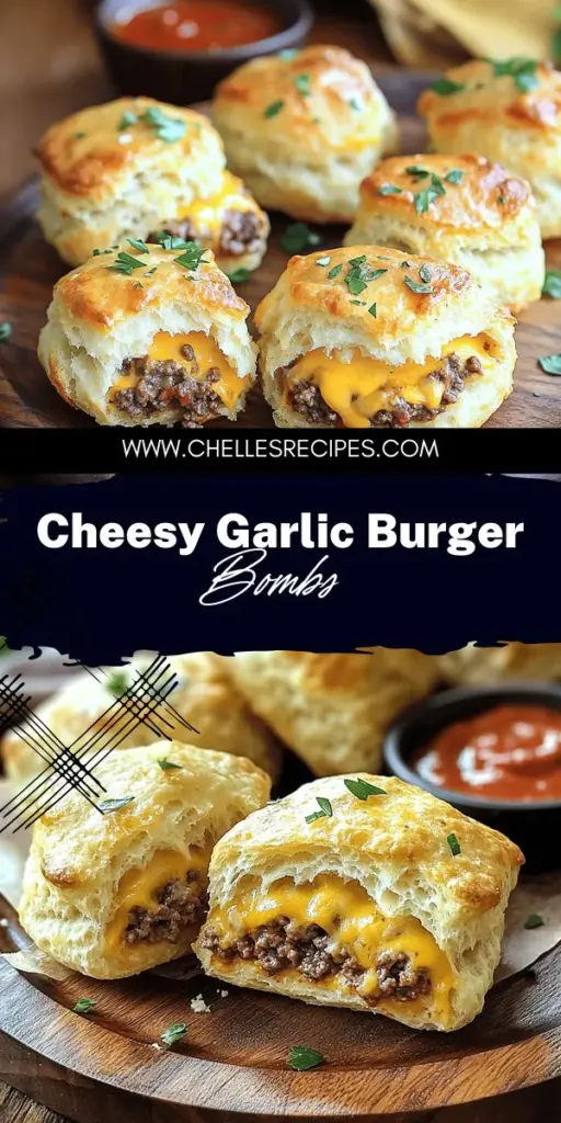 Indulge in the ultimate snack experience with Irresistible Garlic Parmesan Cheeseburger Bombs! These flavorful bite-sized treats are perfect for any occasion, from game day to family gatherings. With simple ingredients and easy steps, you’ll learn to create a savory filling wrapped in buttery biscuit dough. Don't miss out on customizing your bombs with different meats and cheeses. Click through to explore the full recipe and make your snacking unforgettable!