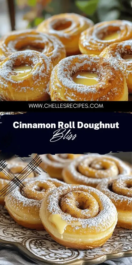 Satisfy your sweet cravings with my Buttery Cinnamon Roll Doughnuts recipe! This delightful treat blends fluffy dough with a warm cinnamon filling and a sweet glaze, making it perfect for any occasion. Whether you're a beginner or an experienced baker, you’ll find this recipe easy to follow. Explore mouthwatering flavors and creative toppings that will impress your friends and family. Click through to discover the full recipe and start baking your tasty doughnuts today!