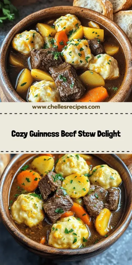 Warm up your evenings with a cozy bowl of Guinness Beef Stew topped with fluffy Cheddar Herb Dumplings! This rich and savory dish combines tender beef and robust flavors for the perfect chilly night meal. Discover essential ingredients, step-by-step cooking tips, and how to elevate this traditional Irish delight. Click through to explore the full recipe and impress your family and friends with every delicious bite!