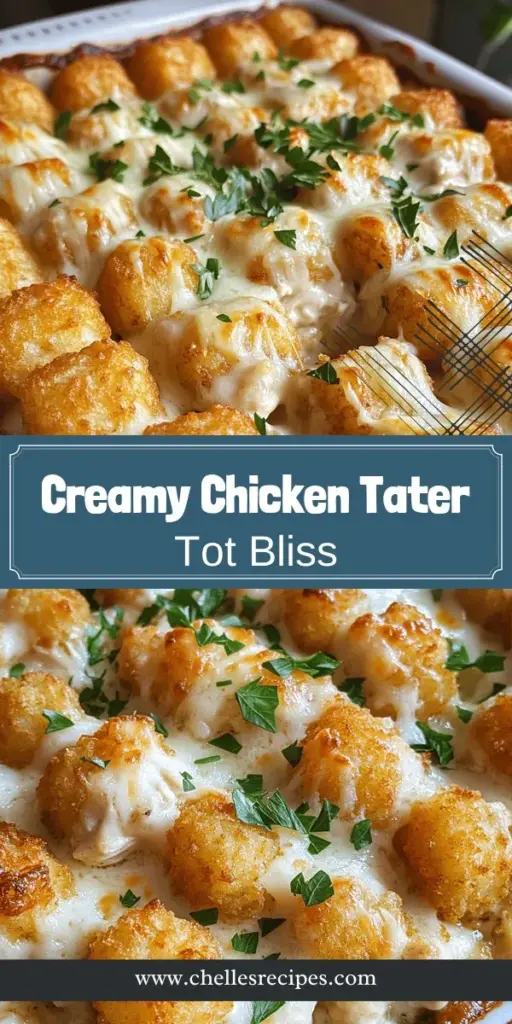 Savor the deliciousness of my Savory Creamy Chicken Alfredo Tater Tot Casserole Delight! This easy recipe features tender chicken, rich Alfredo sauce, and crispy tater tots for a cozy family meal. Perfect for weeknights or gatherings, it's simple to prepare and packed with flavor. Discover all the ingredients, preparation steps, and tips to make your casserole a hit. Click through to explore this mouthwatering recipe and elevate your dinner tonight!