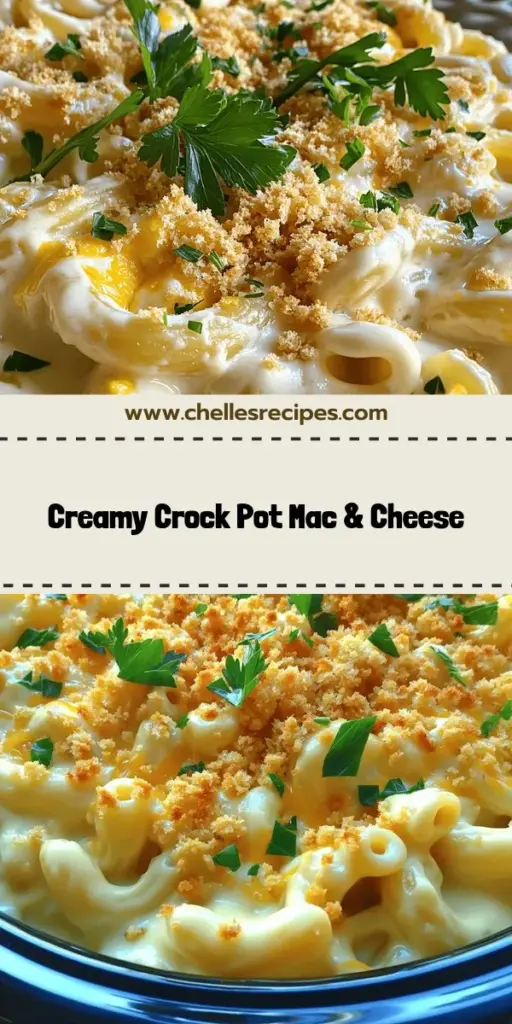Indulge in the ultimate comfort food with this creamy Crock Pot Mac & Cheese recipe! Perfect for all skill levels, this dish features a rich blend of sharp cheddar, mozzarella, and cream cheese for a smooth, velvety texture. Discover simple ingredients and step-by-step instructions to create a delightful pasta meal everyone will love. Ready to make mac and cheese magic? Click through to explore the full recipe and elevate your comfort food game!