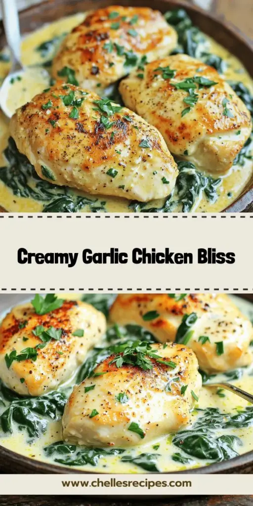 Savor the deliciousness of Creamy Garlic Chicken with Spinach, your new go-to recipe for busy weeknights! This single-pan dish is quick to prepare and bursting with flavor, thanks to tender chicken, rich cream sauce, and nutritious spinach. Discover simple steps and key ingredients to whip up this crowd-pleaser in just 30 minutes. Click through for the full recipe and turn your dinner into a delightful experience that everyone will love!