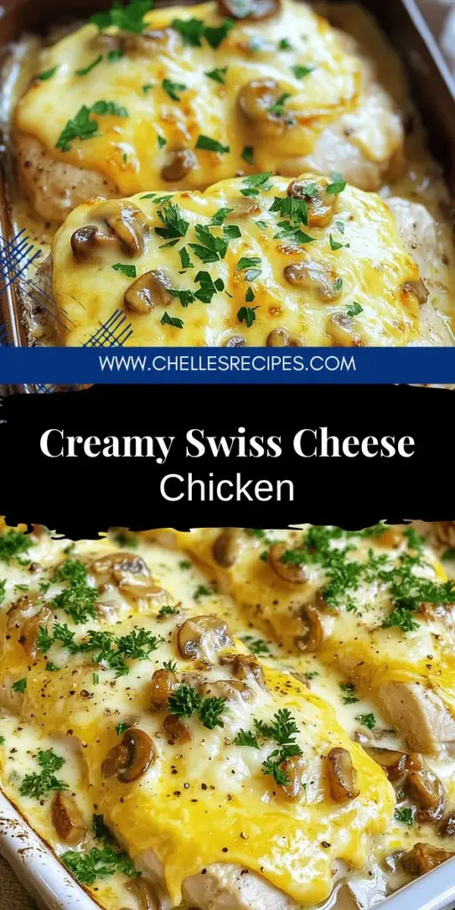 Indulge in a creamy, delectable delight with this Swiss Cheese Chicken recipe that's perfect for busy weeknights! With easy-to-follow steps and simple ingredients, you can create juicy, mouthwatering chicken topped with rich Swiss cheese and savory mushrooms. This dish is not only versatile but also great for meal prep or family dinners. Click through to explore the full recipe and elevate your dinner table tonight!