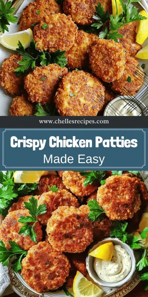 Elevate your dinner with these tasty chicken patties! This easy chicken cakes recipe is packed with flavor and perfect for the whole family. Learn how to mix, shape, and cook these delicious patties with simple ingredients like ground chicken, breadcrumbs, and Parmesan cheese. Discover fun variations and serving ideas that will impress everyone at the table. Click through for the full recipe and start cooking this delightful dish today!