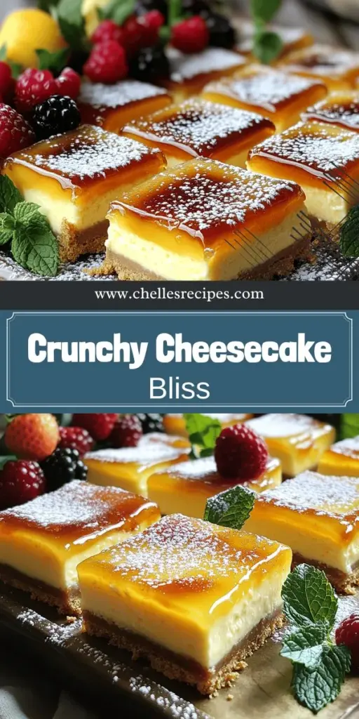 If you're a cheesecake lover, you can't miss our Crème Brûlée Cheesecake Bars recipe! This scrumptious dessert merges creamy cheesecake with a crunchy caramel topping for an unforgettable treat. Follow our simple steps, and use helpful tips to avoid common baking mistakes. Perfect for any occasion, these bars are a hit with family and friends. Click through to explore the full recipe and elevate your dessert game today!