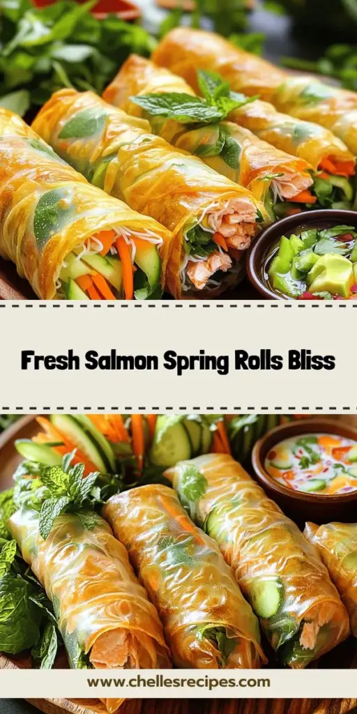 Elevate your snacking with Deliciously Fresh Vietnamese Salmon Spring Rolls! These vibrant, healthy bites are packed with flavors and nutrients, making them the perfect treat for any occasion. Learn how to create crispy baked spring rolls filled with fresh herbs, salmon, and crunchy veggies. Dive into our detailed recipe and impress your friends and family with your culinary skills. Click through now to discover the full recipe and make your delicious spring rolls today!