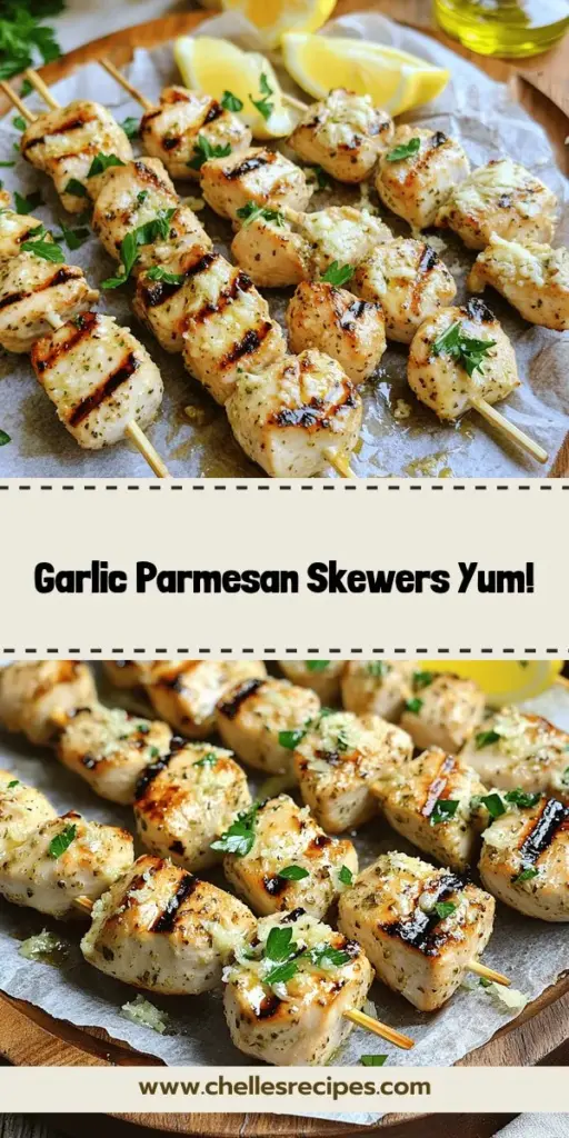 Savor the delightful flavors of Garlic Parmesan Chicken Skewers with this easy recipe! Juicy chicken is marinated in a rich blend of garlic, Parmesan, and Italian herbs, perfect for grilling. Whether you're hosting a summer barbecue or simply craving a tasty meal, these skewers are sure to please. Don't miss out on transforming your dinner routine—click to explore the full recipe and impress your family and friends with this delicious dish!