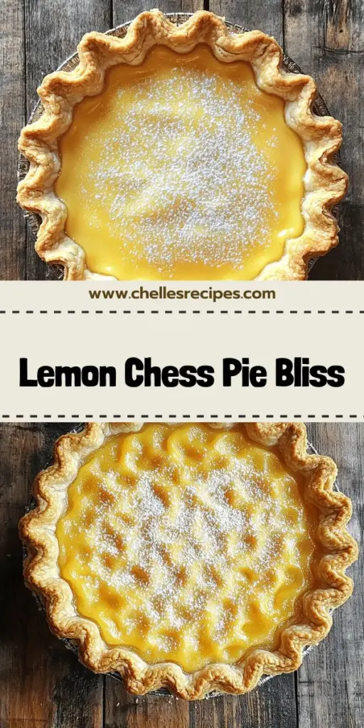 Satisfy your sweet tooth with a delicious lemon chess pie that's perfect for any occasion! This classic dessert features a tangy lemon flavor wrapped in a creamy filling, and it's incredibly easy to make from scratch. Join me as I share the essential ingredients, step-by-step instructions, and creative variations to elevate your pie game. Click to explore the full recipe and impress your guests with this delightful treat!