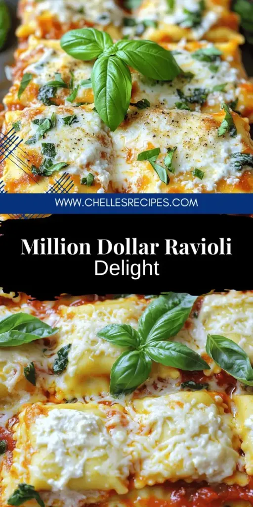 Satisfy your dinner cravings with the Savory Million Dollar Ravioli Casserole! This easy recipe combines creamy cheese, tender ravioli, and delicious marinara for a dish that's sure to impress family and friends. Whether you're hosting a gathering or enjoying a cozy night in, this casserole is perfect for any occasion. Discover tips for layering, ingredient swaps, and more in the full post. Click through to explore this mouthwatering recipe today!